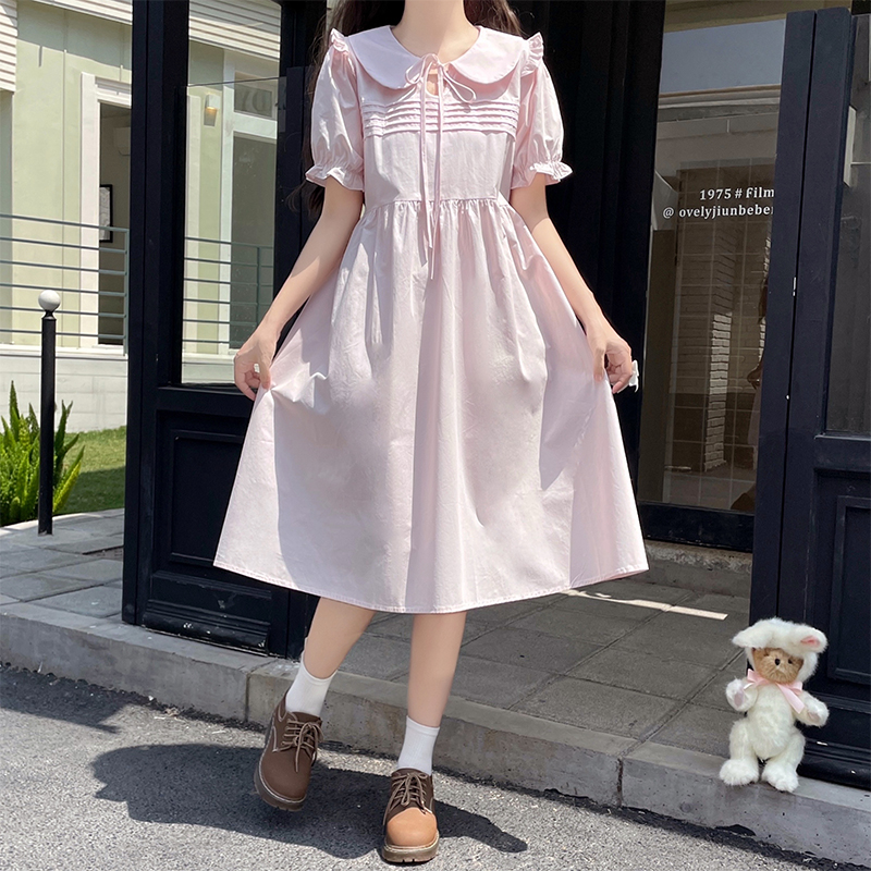 Sweet White Doll Collar Dress Preppy French Style Little White Dress First Love Feel Petite - Image 2